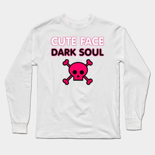 Cute Face Dark Soul Long Sleeve T-Shirt by benhonda2